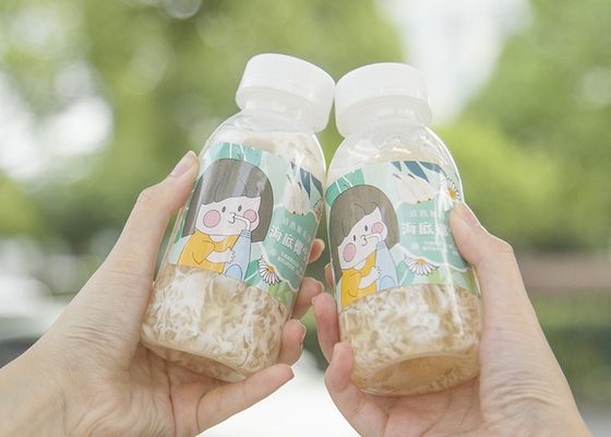 400ml 14oz ขวดนมถั่วเหลืองขวดพลาสติกทนความร้อนทรงสี่เหลี่ยม Juicy