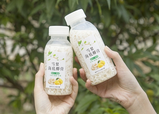 400ml 14oz ขวดนมถั่วเหลืองขวดพลาสติกทนความร้อนทรงสี่เหลี่ยม Juicy