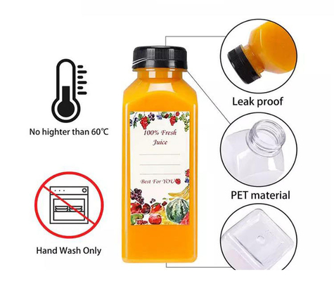 ขวดน้ําดื่มพลาสติก 100 ml 250 ml 300 ml 350 ml 500 ml สี่เหลี่ยม ใส PET น้ําผลไม้ กระป๋องน้ําดื่มพลาสติก