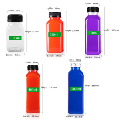 ขวดน้ําดื่มพลาสติก 100 ml 250 ml 300 ml 350 ml 500 ml สี่เหลี่ยม ใส PET น้ําผลไม้ กระป๋องน้ําดื่มพลาสติก