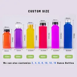 Lanwei 350ml กระปุกพลาสติกโปร่งสี่เหลี่ยม กระปุกน้ําผึ้งเปล่า กระปุกน้ําดื่ม PET