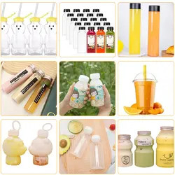 Lanwei 350ml กระปุกพลาสติกโปร่งสี่เหลี่ยม กระปุกน้ําผึ้งเปล่า กระปุกน้ําดื่ม PET