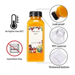 Lanwei 350ml กระปุกพลาสติกโปร่งสี่เหลี่ยม กระปุกน้ําผึ้งเปล่า กระปุกน้ําดื่ม PET