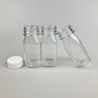 8oz 16oz ถังน้ําผลไม้พลาสติกใส สี่เหลี่ยม