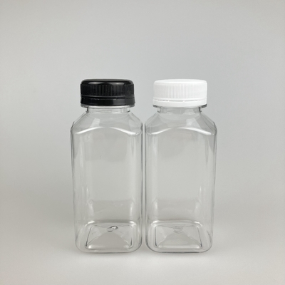 8oz 16oz ถังน้ําผลไม้พลาสติกใส สี่เหลี่ยม