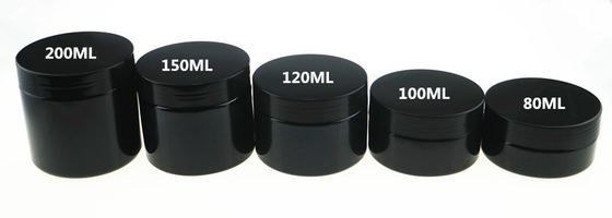 ป้องกันกระแทก 50 มิลลิลิลิตร 100 มิลลิตร ถังหลอด สําหรับเครื่องสําอาง สีดําแข็ง