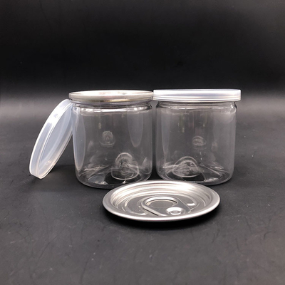อาหารเกรดว่าง กระป๋องพลาสติกใส ถังเก็บของ PET Mason Jar BPA กระป๋องพลาสติกฟรีที่มีปลายพลาสติก