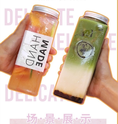 0กระป๋องชานม 0.5 กิโลกรัม สําหรับเก็บน้ํา ในรูปร่างทรงกลมสี่เหลี่ยม