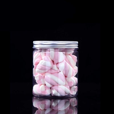 ถังพลาสติกโปร่ง โลโก้ที่สามารถปรับแต่งได้ ขนาด 2-8oz พร้อมฝาอะลูมิเนียม