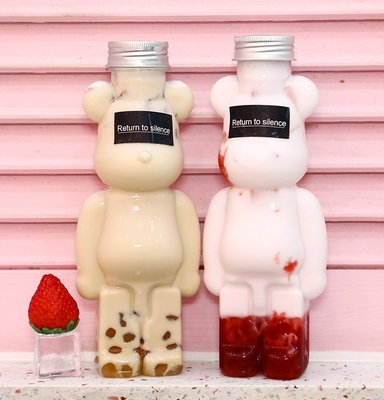 กระป๋องชาน้ํานมพลาสติกกันรั่ว มีมือ 120ml-500ml ความจุ สี่เหลี่ยม รอบ