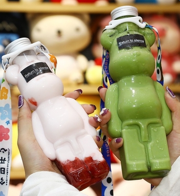 กระป๋องชาน้ํานมพลาสติกกันรั่ว มีมือ 120ml-500ml ความจุ สี่เหลี่ยม รอบ