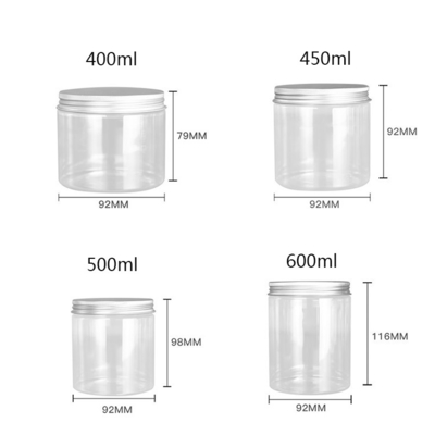 ถังกระป๋องพลาสติกขนาด 5oz ที่สามารถปรับแต่งได้ พร้อมปริมตราจากแผ่นอัลลูมิเนียม สําหรับการเก็บของตามความต้องการ