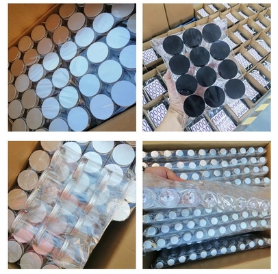 กระป๋อง PET สีดําสีเหลืองเปล่า 100g 120g 200g 250g 300g 500g กระป๋องสกรูปร่างกายพลาสติก 4oz 8oz
