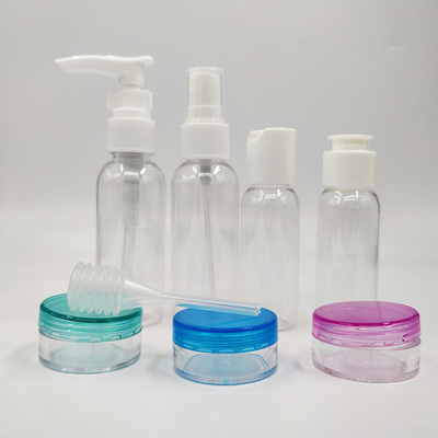 กระป๋องโลชั่นพลาสติกที่เคลือบด้วยไฟฟ้า UV ใส พร้อมฝาปิดด้านบนในขนาด 30ml 50ml 60ml