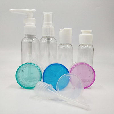 กระป๋องโลชั่นพลาสติกที่เคลือบด้วยไฟฟ้า UV ใส พร้อมฝาปิดด้านบนในขนาด 30ml 50ml 60ml