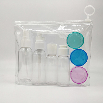 กระป๋องโลชั่นพลาสติกที่เคลือบด้วยไฟฟ้า UV ใส พร้อมฝาปิดด้านบนในขนาด 30ml 50ml 60ml