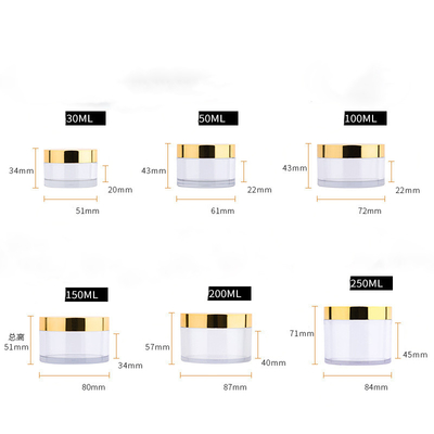 กระปุกครีมกลมพลาสติกใส 10ml-150ml พร้อมกระปุกรับความดัน