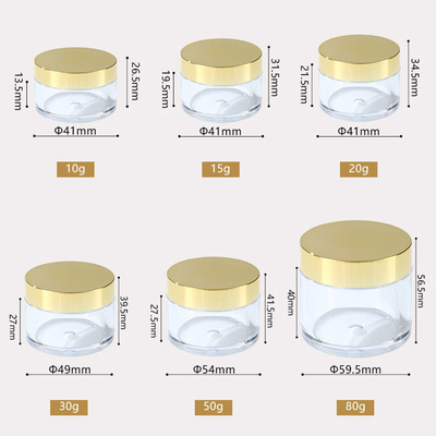กระปุกครีมกลมพลาสติกใส 10ml-150ml พร้อมกระปุกรับความดัน
