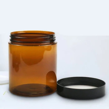 50ml 60ml 100ml 120ml 250ml 400ml 500ml 2oz 3oz 4oz 5oz 6oz 8oz 12oz 16oz กระปุกพลาสติกแอมเบอร์ สําหรับครีมเครื่องสําอาง