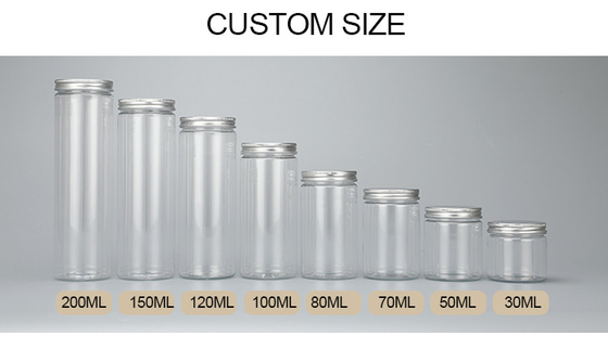 7oz 8oz กระปุกพลาสติกใส พร้อมตัวเลือกการปรับแต่ง