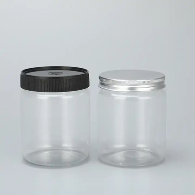 กระป๋อง PET สีอาหาร พลาสติกสีขาว 4oz 8oz 300ml 500ml รอบรูปร่างว่าง ครีมตา ครีมใบหน้า กระป๋อง 16oz