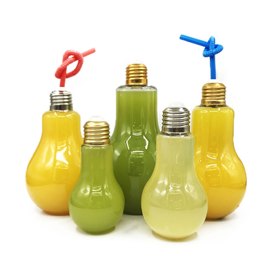 Leak Proof Plastic Milk Tea Bottles with Screw On Lid