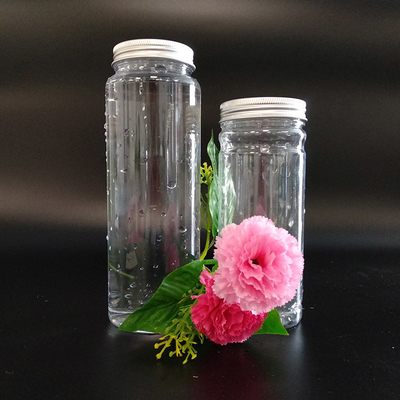 Reusable 1000ml Clear Leak Proof Plastic Boba Tea Bottle with Screw On Lid