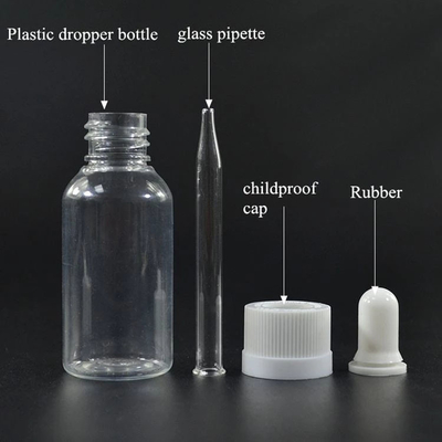 Customized Logo Glass Dropper Bottles Container Smooth Surface Liquid Container
