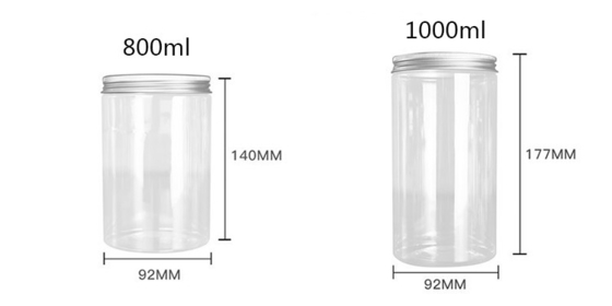 กระป๋อง PET สีอาหาร พลาสติกสีขาว 4oz 8oz 300ml 500ml รอบรูปร่างว่าง ครีมตา ครีมใบหน้า กระป๋อง 16oz