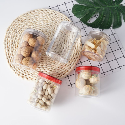 กระป๋องเก็บของพลาสติกใส ที่มีความหลากหลาย มีฝาปิดจากแผ่นอลูมิเนียม