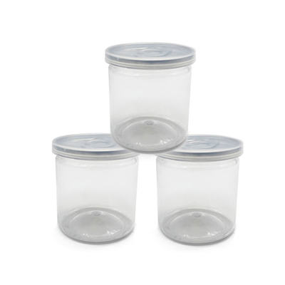 กระป๋องเก็บและบรรจุของพลาสติกโปร่งใส 8 oz สามารถปรับแต่งได้