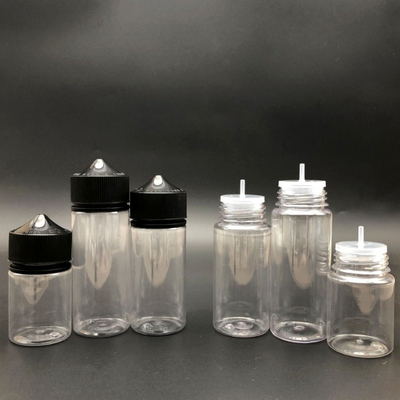 กระป๋องน้ําเหลว PET E ที่สามารถปรับแต่งได้ ขนาด 10ml 15ml 30ml 60ml 80ml 100ml