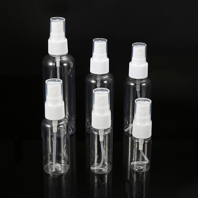 กระป๋องสเปรย์แบบเจาะจงโปร่งใส 100 Ml PET ด้วยหมวก PP
