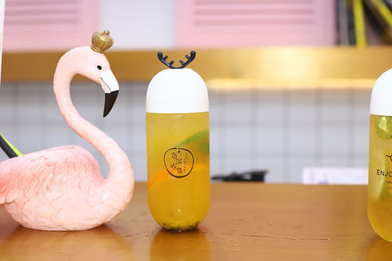 กระป๋องชาน้ํานมพลาสติกใส ความจุ 120ml 250ml 350ml 500ml 1000ml