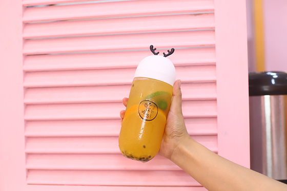 กระป๋องชาน้ํานมพลาสติกใส ความจุ 120ml 250ml 350ml 500ml 1000ml