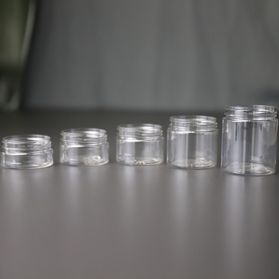 การพิมพ์ที่กําหนดเอง กระป๋องพลาสติกเครื่องสําอาง 10ml 15ml 30ml 60ml 80ml 100ml 120ml 150ml โปร่งใสสําหรับบรรจุเครื่องสําอาง