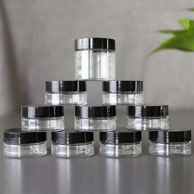 การพิมพ์ที่กําหนดเอง กระป๋องพลาสติกเครื่องสําอาง 10ml 15ml 30ml 60ml 80ml 100ml 120ml 150ml โปร่งใสสําหรับบรรจุเครื่องสําอาง