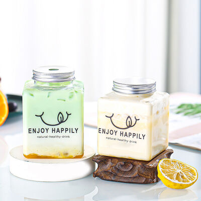 ขวดชาเย็นสมัยใหม่ ขนาดกลาง ฝาเกลียว ปิดสนิท กันรั่ว สำหรับบรรจุภัณฑ์เครื่องดื่มและโซลูชันการจัดเก็บ