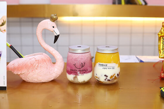 กระป๋องชานมที่ทันสมัย กระป๋องพลาสติกที่ใช้ได้หลายครั้งที่ทนทาน