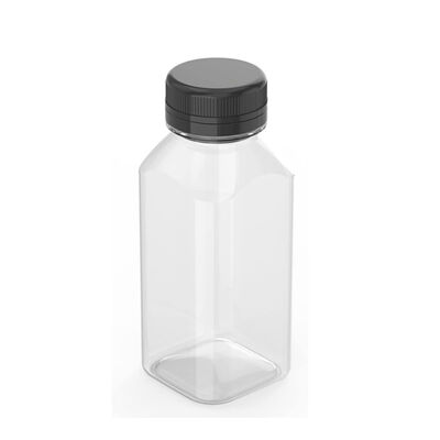 Food Grade Drink Bottle Custom logo Plastic Bottles for Drinks 12 oz Juice Drink Bottles with Lids in Stock
