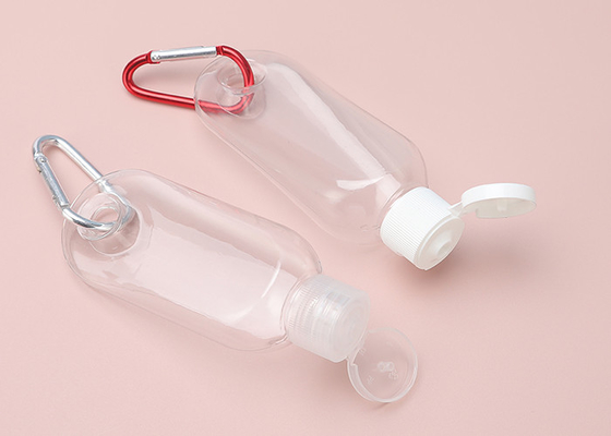 ขวดเจลทำความสะอาดมือพลาสติกเดินทาง 15 มม. 20 มม. พวงกุญแจ 30ml 50ml 60ml