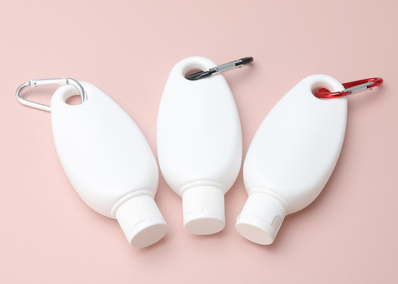 50ml พวงกุญแจ Squeeze Travel ขวดเจลทำความสะอาดมือพลาสติกพร้อมฝาปิด Flip Top