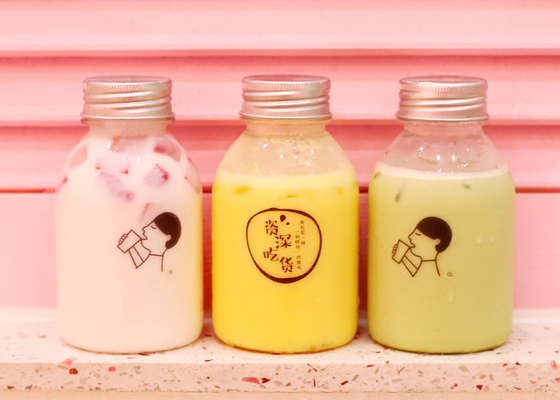 ขวดน้ำผลไม้รีไซเคิลพลาสติก 11oz สำหรับบรรจุภัณฑ์น้ำผลไม้กดเย็น
