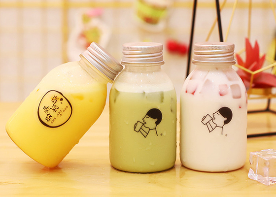 ขวดน้ำผลไม้รีไซเคิลพลาสติก 11oz สำหรับบรรจุภัณฑ์น้ำผลไม้กดเย็น
