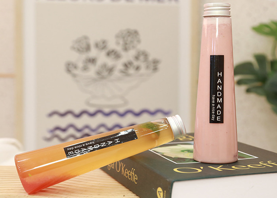 ขวดน้ำผลไม้พลาสติกทรงกรวยพร้อมฝาปิด 7oz 200ml