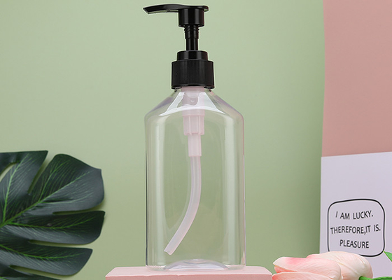 ขวดปั๊ม PET แบบแบน ISO9001 รีฟิล 300ml 700ml Dispensing Lotions Shampoos
