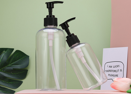 ขวดปั๊ม PET แบบแบน ISO9001 รีฟิล 300ml 700ml Dispensing Lotions Shampoos