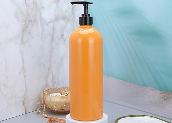 ขวดปั๊มพลาสติกแชมพูสีส้ม 25 มม. 900ml