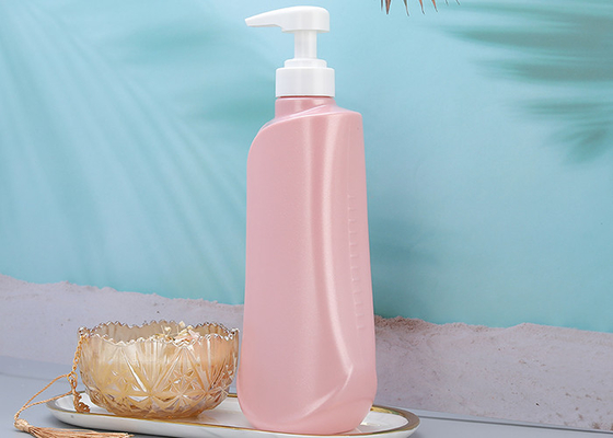 ขวดปั๊ม PET สีชมพูมุก 750ml ขวดล้างร่างกายพลาสติก