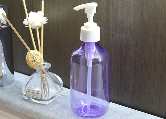 ขวดปั๊ม PET สีม่วงไหล่เฉียง Leakproof